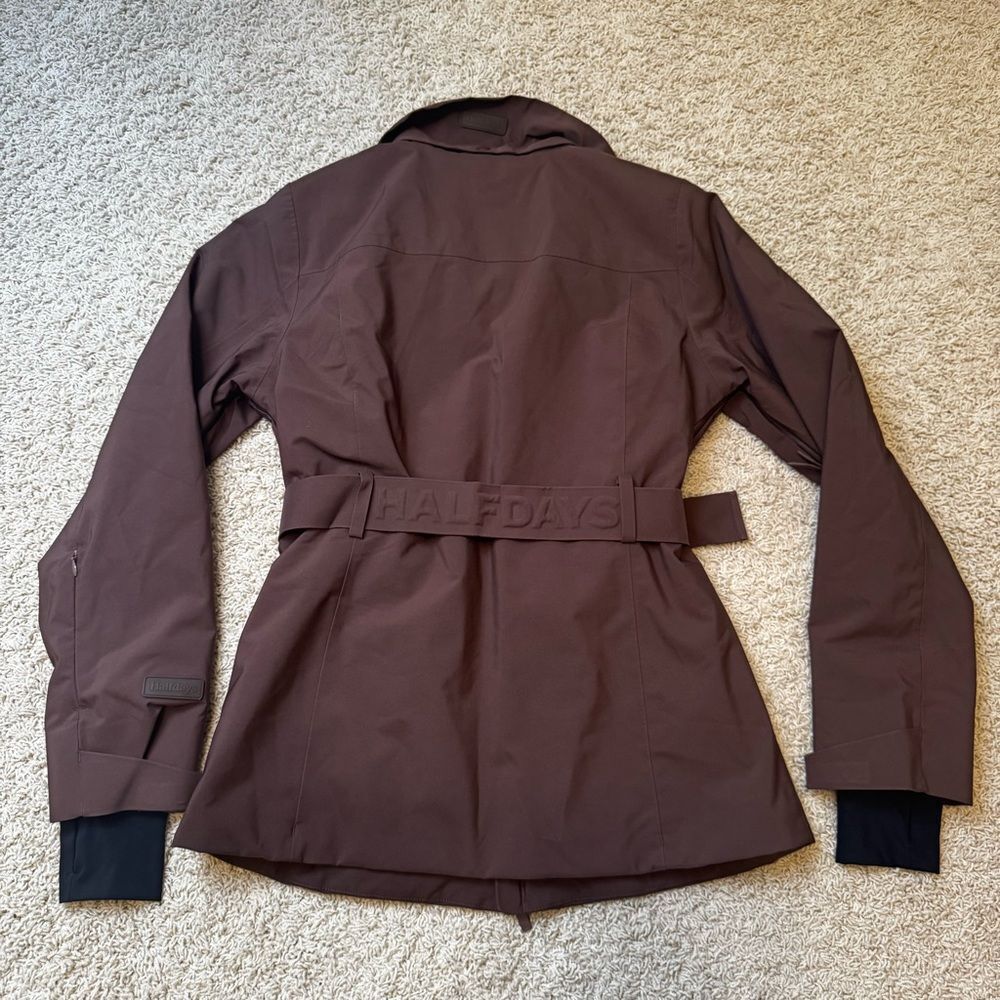 Halfdays Aston Jacket Belted Ski Jacket Brown Spiked Cocoa Medium Waterproof - Picture 3 of 9